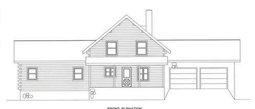 Timberhaven log home design, log home floor plan, 2013, Elevation