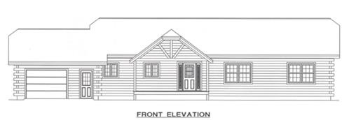 Timberhaven log home design, log home floor plan, 2097, Elevation