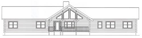 Timberhaven log home design, log home floor plan, 2710, Elevation