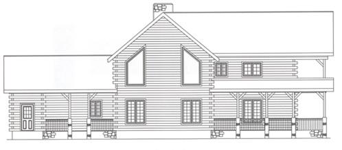Timberhaven log home design, log home floor plan, 2720, Elevation