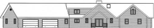 Timberhaven log home design, log home floor plan, 3112, Elevation