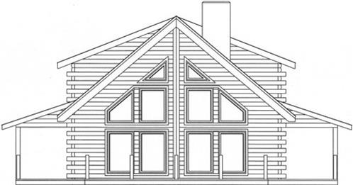 Timberhaven log home design, log home floor plan, 3177, Elevation