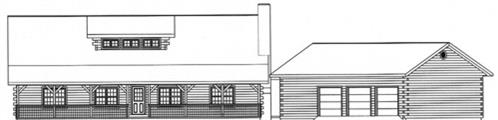 Timberhaven log home design, log home floor plan, 3276, Elevation