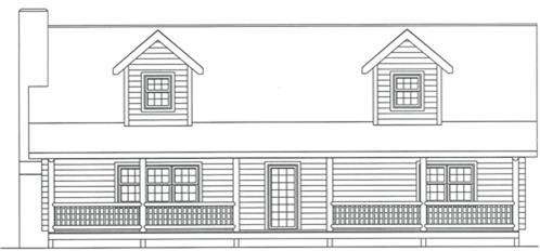 Timberhaven log home design, log home floor plan, 3377, Elevation