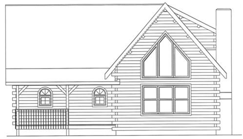 Timberhaven log home design, log home floor plan, 3443, Elevation