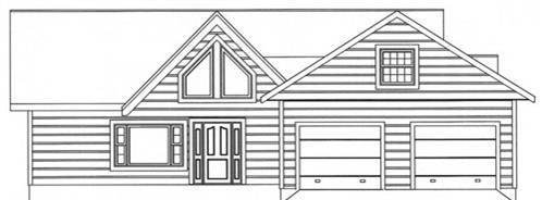 Timberhaven log home design, log home floor plan, 3503, Elevation
