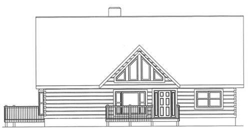 Timberhaven log home design, log home floor plan, 3529, Elevation