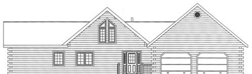 Timberhaven log home design, log home floor plan, 3581, Elevation