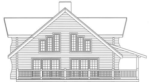 Timberhaven log home design, log home floor plan, 3597, Elevation