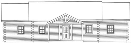 Timberhaven log home design, log home floor plan, 3598, Elevation