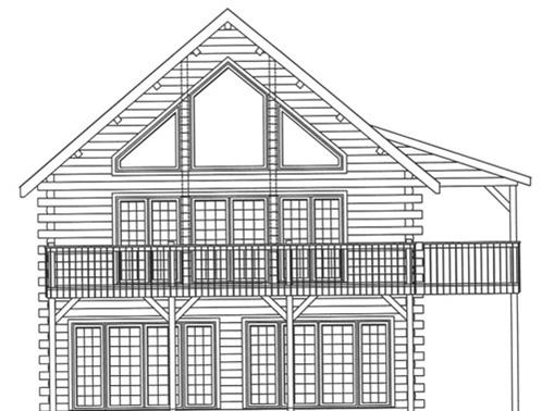 Timberhaven log home design, log home floor plan, 3619, Elevation