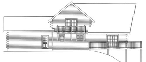 Timberhaven log home design, log home floor plan, 3620, Elevation