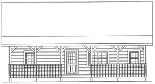 Timberhaven log home design, log home floor plan, 3630, Elevation