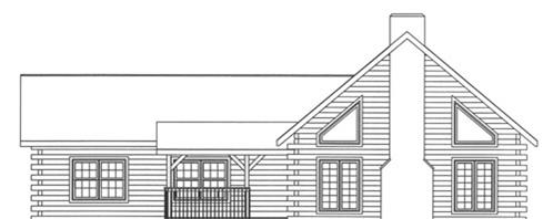 Timberhaven log home design, log home floor plan, 3665, Elevation