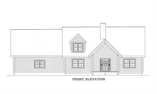 Timberhaven log home design, log home floor plan, 3683, Elevation