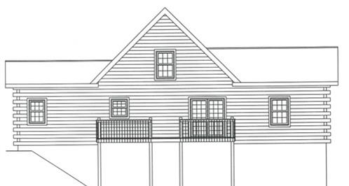 Timberhaven log home design, log home floor plan, 3706, Elevation