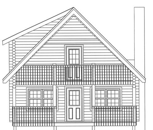 Timberhaven log home design, log home floor plan, 3731, Elevation