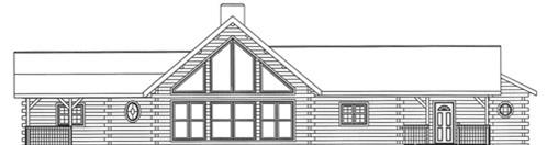 Timberhaven log home design, log home floor plan, 3741, Elevation