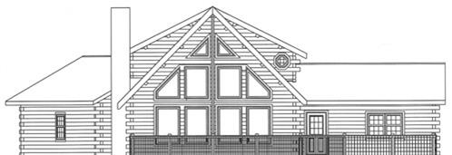 Timberhaven log home design, log home floor plan, 3782, Elevation