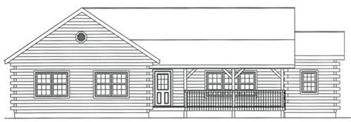Timberhaven log home design, log home floor plan, 3802, Elevation