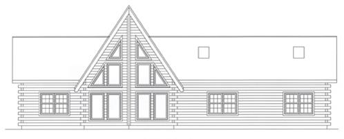 Timberhaven log home design, log home floor plan, 3815, Elevation