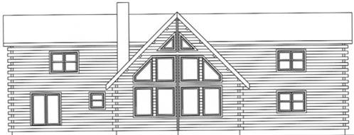 Timberhaven log home design, log home floor plan, 3969, Elevation