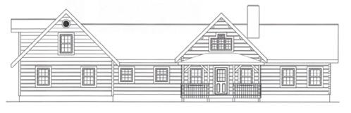 Timberhaven log home design, log home floor plan, 4057, Elevation