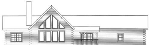 Timberhaven log home design, log home floor plan, 4076, Elevation