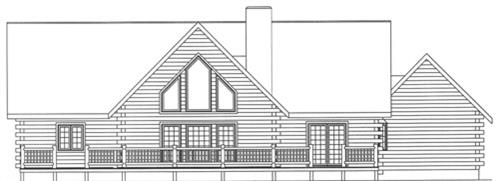 Timberhaven log home design, log home floor plan, 4090, Elevation
