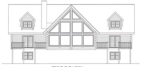 Timberhaven log home design, log home floor plan, 4129, Elevation