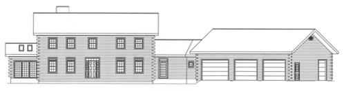 Timberhaven log home design, log home floor plan, 4223, Elevation