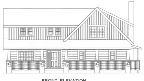 Timberhaven log home design, log home floor plan, 4263, Elevation