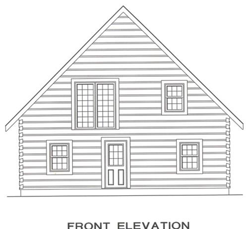 Timberhaven log home design, log home floor plan, 4278, Elevation