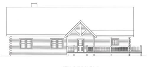 Timberhaven log home design, log home floor plan, 4356, Elevation