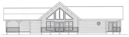 Timberhaven log home design, log home floor plan, 4372, Elevation