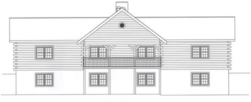 Timberhaven log home design, log home floor plan, 4378, Elevation