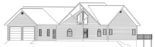 Timberhaven log home design, log home floor plan, 4399, Elevation