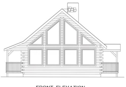 Timberhaven log home design, log home floor plan, 4529, Elevation