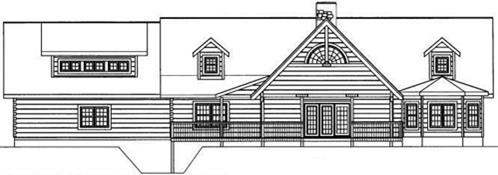 Timberhaven log home design, log home floor plan, 4596, Elevation