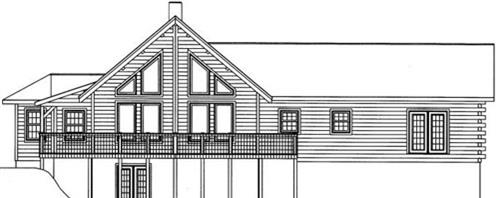Timberhaven log home design, log home floor plan, 4630, Elevation