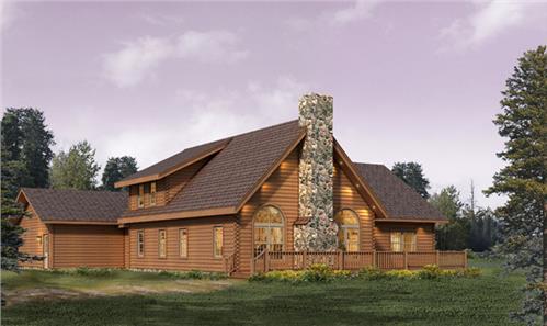 Timberhaven log home design, log home floor plan, Alpine FP3, C1, R2, Elevation