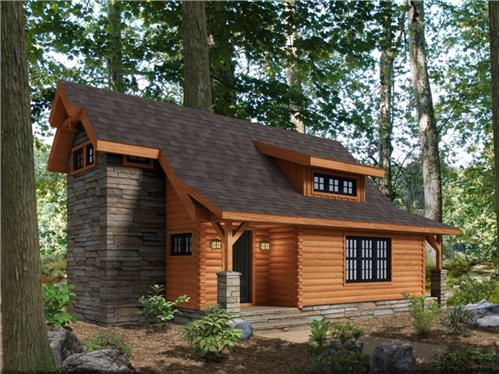 Timberhaven log home design, log home floor plan, Goose Creek, Elevation
