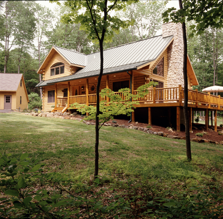 Timberhaven log home design, log home floor plan, Hampton, Elevation