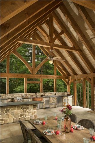 Timberhaven log home design, log home floor plan, Heavy Timber Pavilion, Elevation