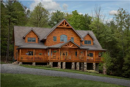 Timberhaven log home design, log home floor plan, Henderson Custom Mountain Log Home , Elevation