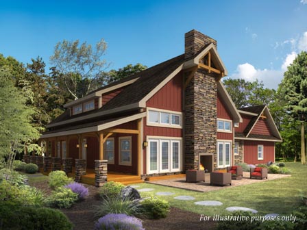 Timberhaven log home design, log home floor plan, Heritage Hybrid, Elevation