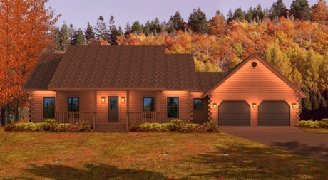 Timberhaven log home design, log home floor plan, Jackson Creek, Elevation