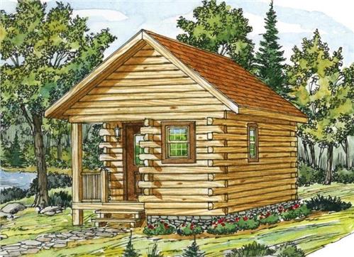 Timberhaven log home design, log home floor plan, Little Pine Log Cabin Series, Elevation