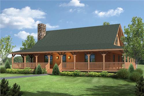 Timberhaven log home design, log home floor plan, Meadow View I - SAVE $17,335 today!, Elevation
