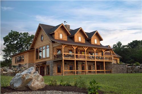 Timberhaven log home design, log home floor plan, Modified Pleasant Grove - Karchner, Elevation